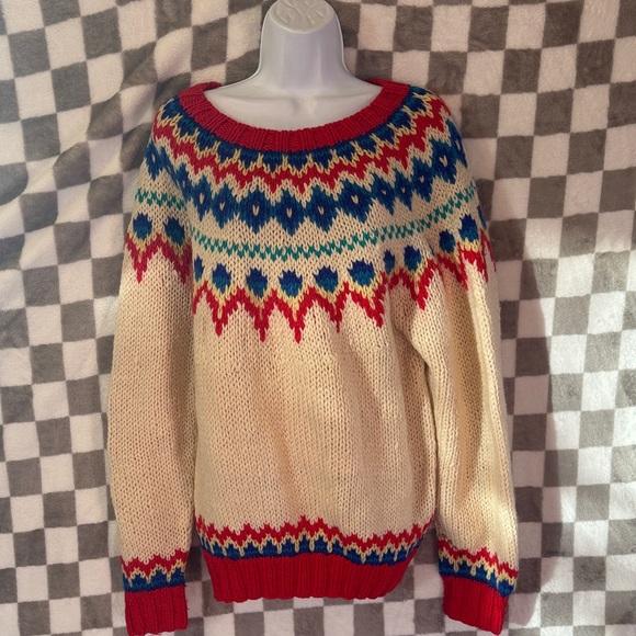 Claiborne Sweaters - Liz Claiborne Women’s 100% Wool Crew Neck Long Sleeve Festive Sweater Size XL